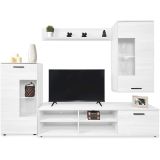 Mueble de Salón Moderno con Leds, Acabado en Andersen, 38 cm (Fon), 229x200 cm