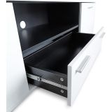 Mueble de salón y TV Composición para salón 200 Cm, blanco gran espacio almacenamiento
