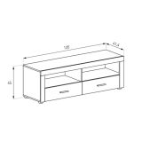 Mueble de Comedor, Mueble Salón, Acabado en Color Cañón, Medidas: 201 cm (Ancho) x 135 cm (Alto) x 41,4 cm (Fondo)