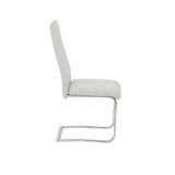 Pack de 4 Sillas Tapizadas en Símil Piel Gris Claro con Pata