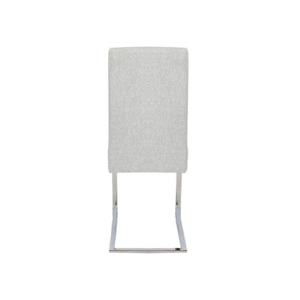 Pack de 4 Sillas Tapizadas en Símil Piel Gris Claro con Pata