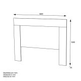 Cabezal para Cama de Matrimonio con patas, Color Blanco, Medidas: 160 cm (Ancho) x 130 cm (Alto) x 2,5 cm (Fondo)